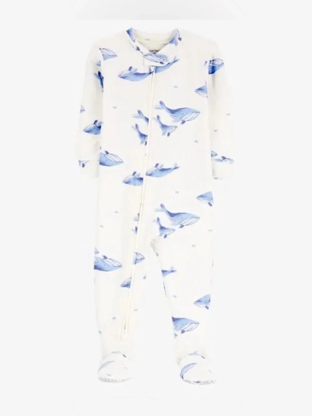 Carter's White Footed One-Piece with Blue Whale Print 18m